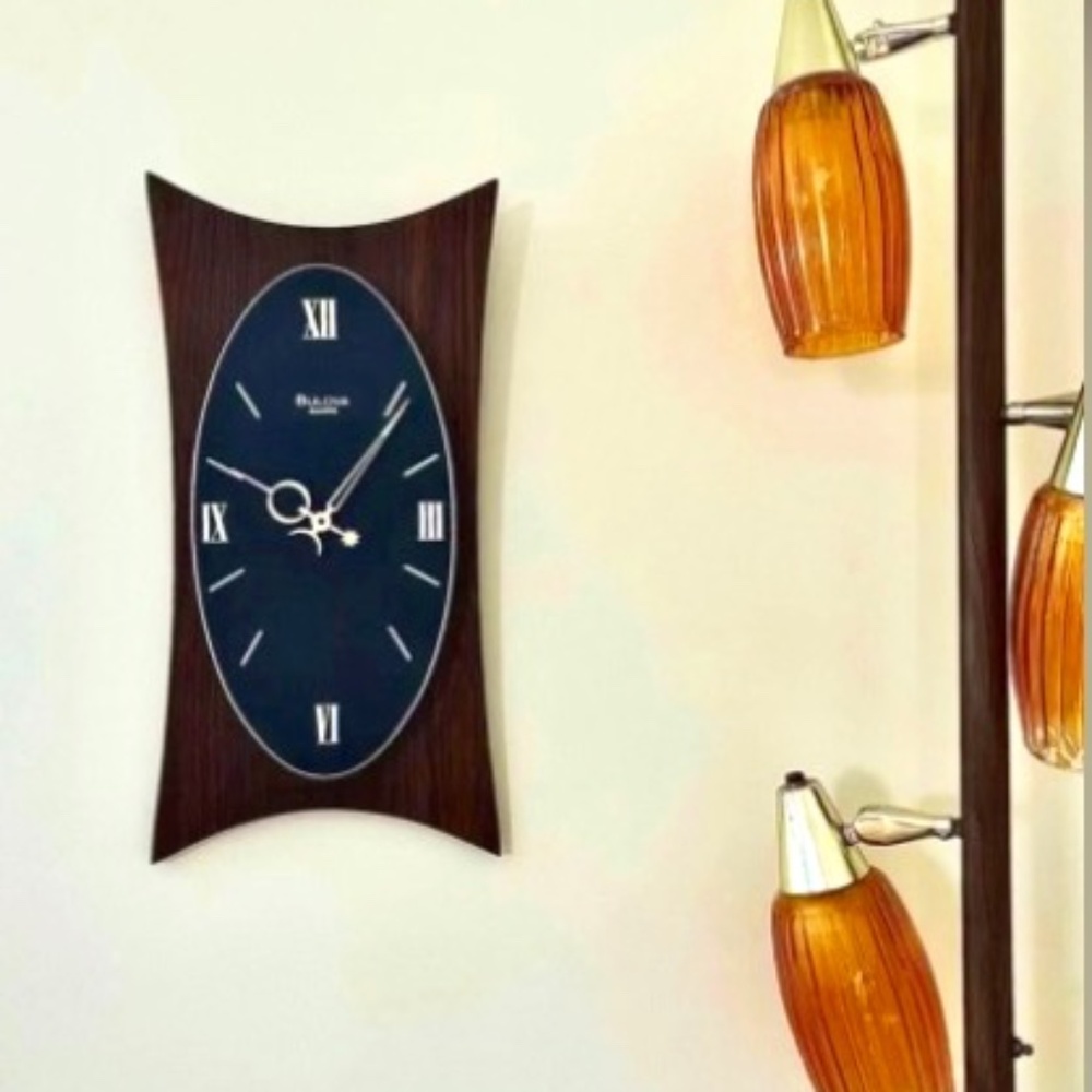 Bulova Quarts Wall Clock Mid Century Modern